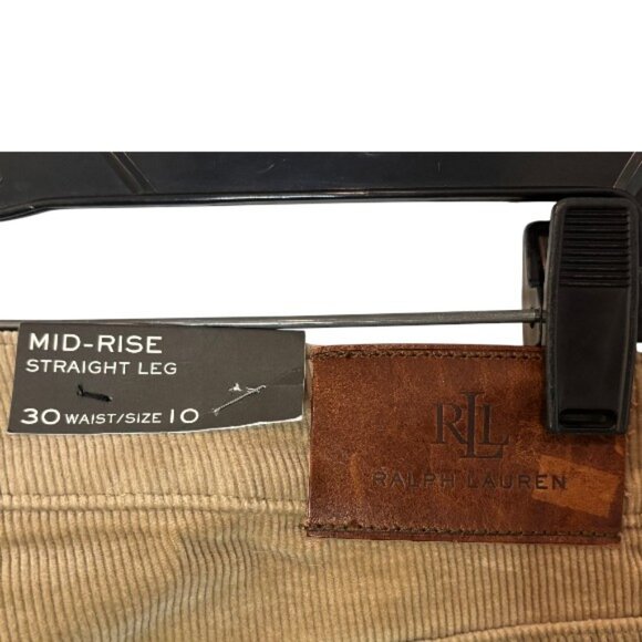 Lauren Ralph Lauren mid rise straight leg corduroy pants tan women's size 10 NWT - Picture 5 of 5